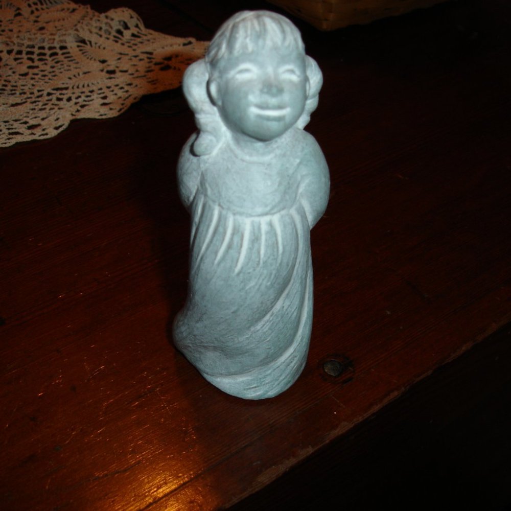Isabel Bloom Angel - Angel Holding a Wrapped Present - Decorative Angel Signed